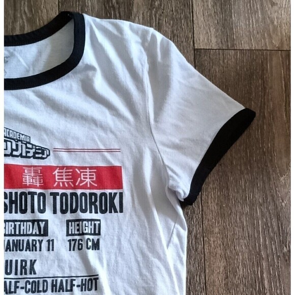 Funimation My Hero Academia Shoto Todoroki T Shirt Size Medium Ringer Tee - Picture 5 of 9